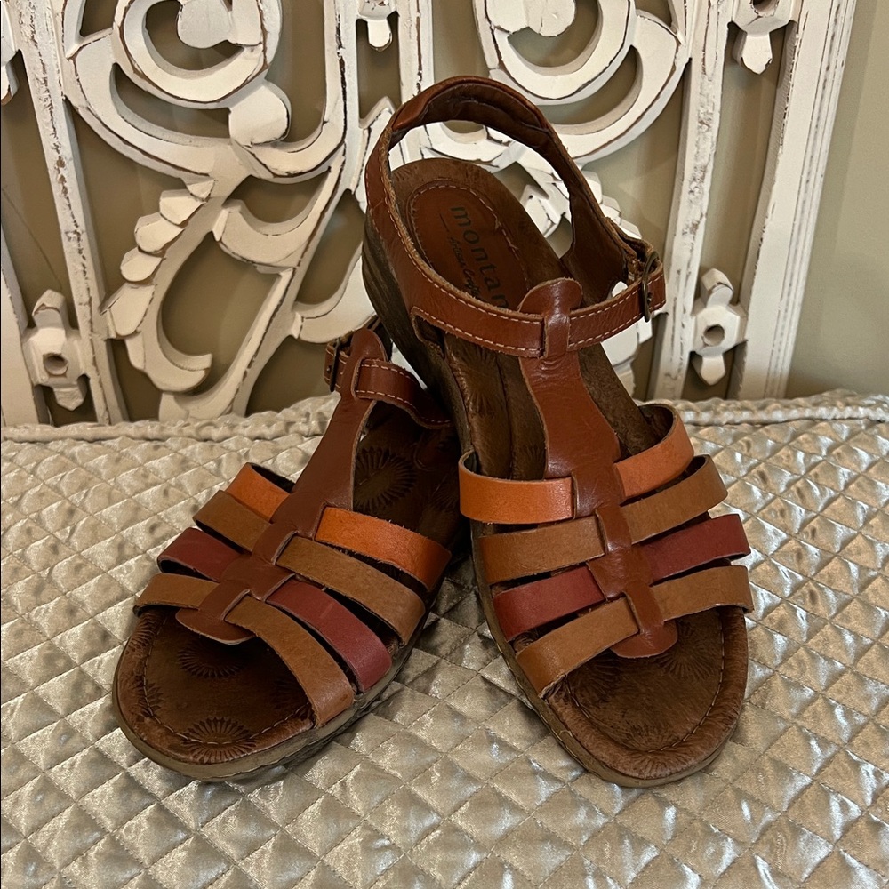 Montana- Women's Brown and Tan leather Sandals